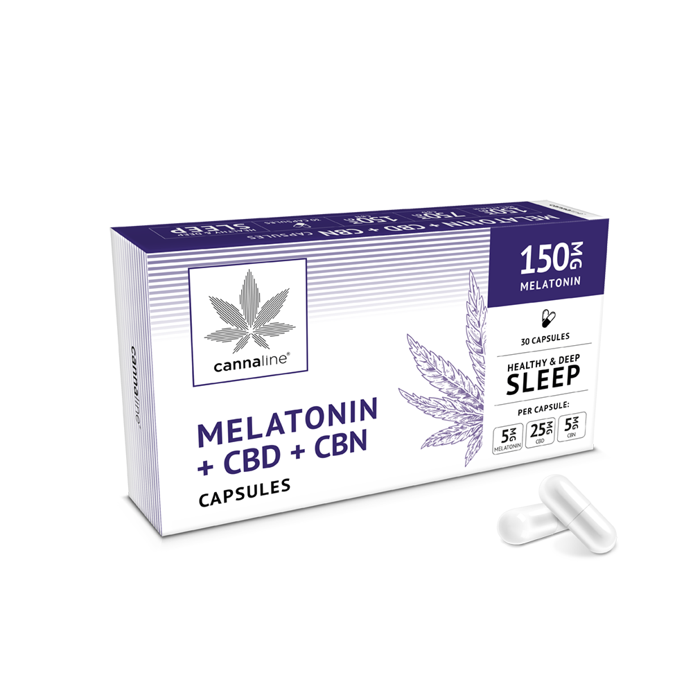 cannaline Melatonin + CBD + CBN capsules x 30 pcs – Healthy & Deep Sleep
