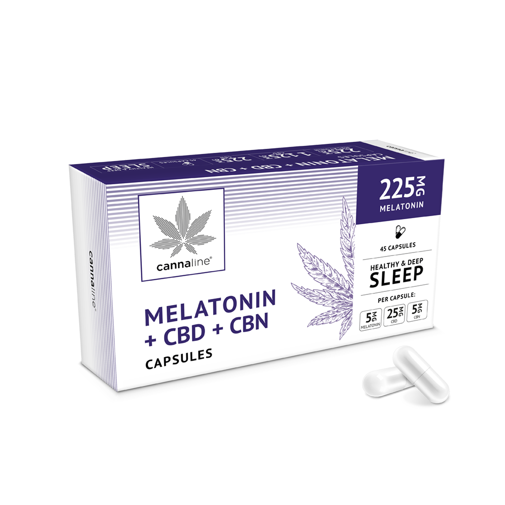 cannaline Melatonin + CBD + CBN capsules x 45 pcs – Healthy & Deep Sleep