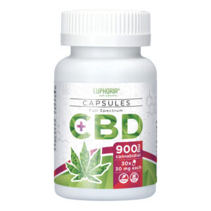 Euphoria CBD Capsules 900 mg – 900 mg of CBD + full spectrum Cannabinoids