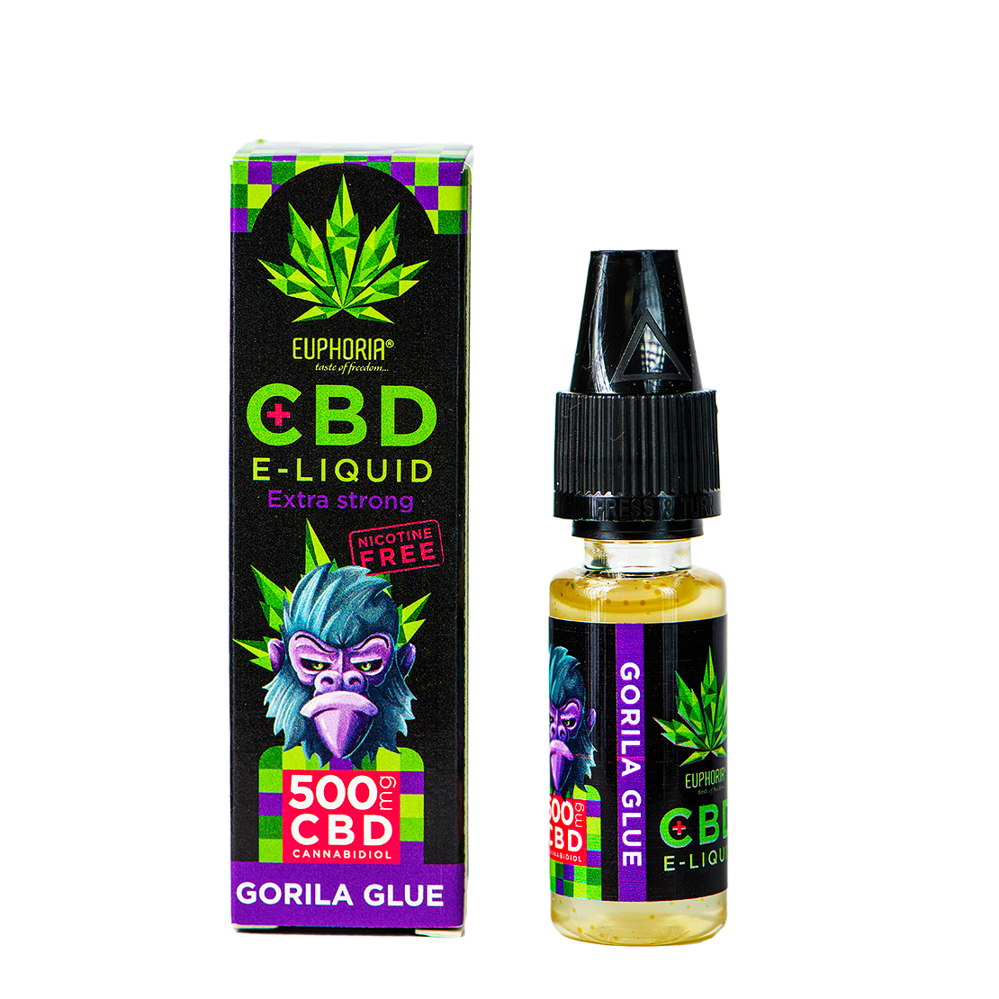 Euphoria CBD E-liquid Gorila Glue with 500 mg of CBD (Cannabidiol)